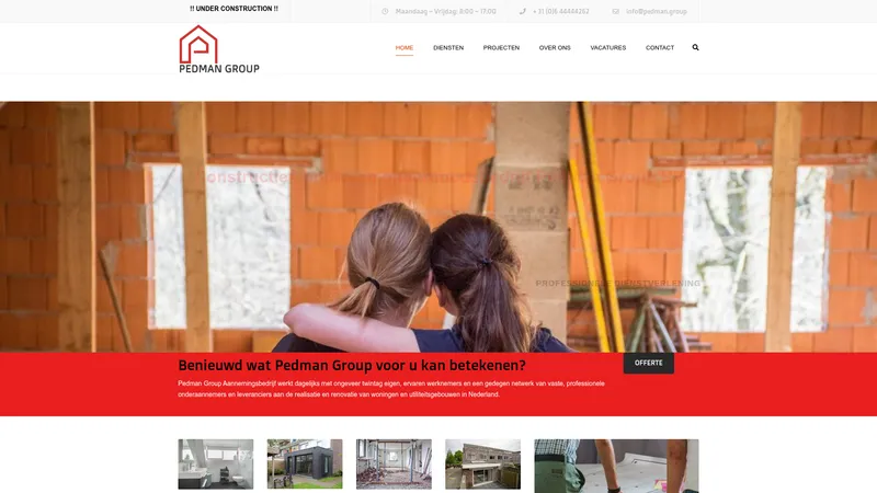 Website van Pedman Group B.V.
