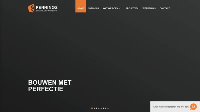 Website van Pennings Bouw & Ontwikkeling