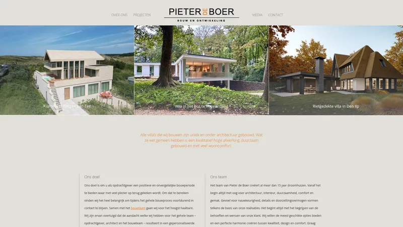 Website van Pieter De Boer Bouwonderneming
