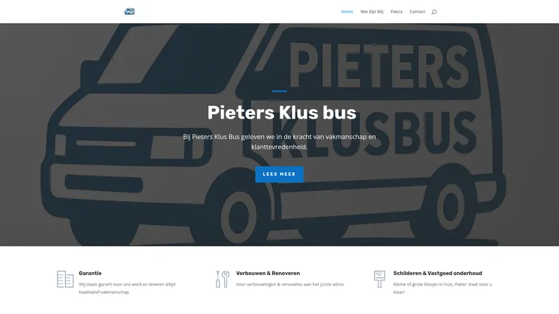 Website van Pieters klus bus
