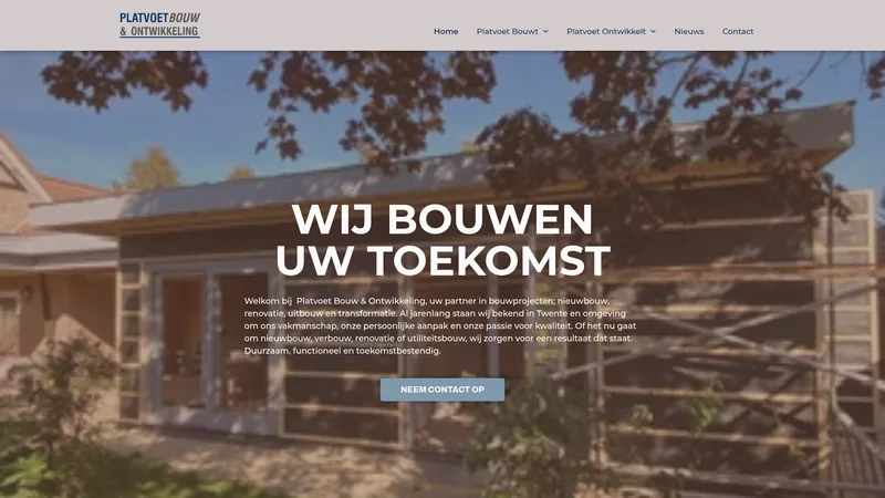 Website van Platvoet bouw