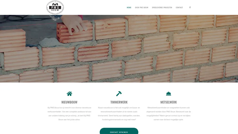 Website van PMS Bouw