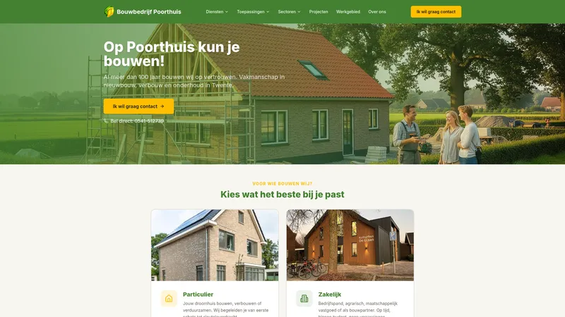 Website van Poorthuis Bouwbedrijf