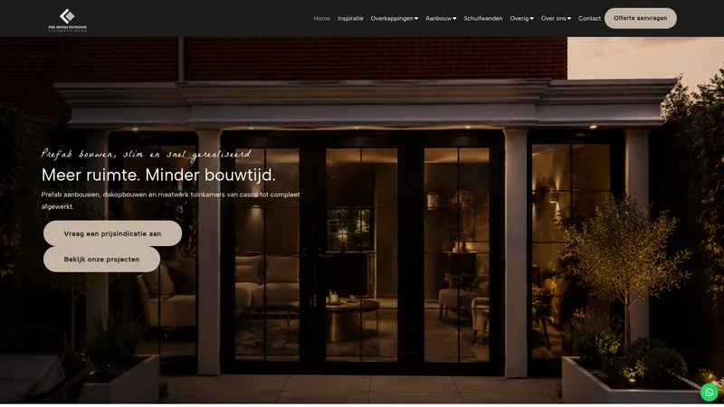 Website van PreWood Outdoor Living