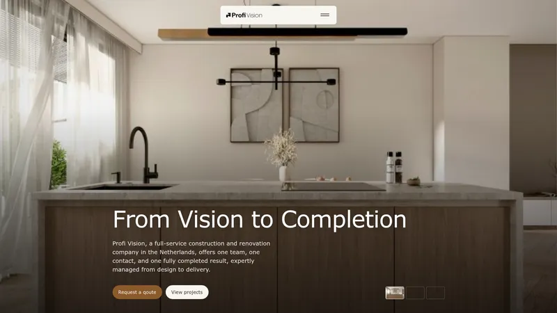 Website van Profi Vision B.V