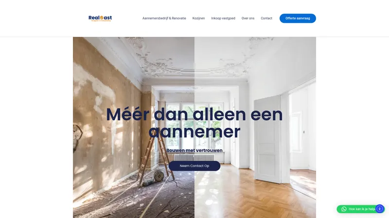 Website van RealVast - Aannemersbedrijf & Vastgoed ontwikkeling
