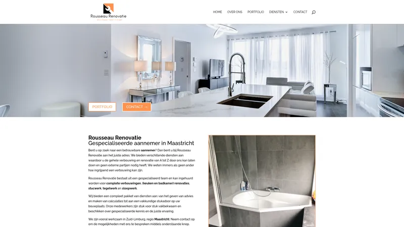 Website van Renovatiebedrijf Rousseau Renovatie