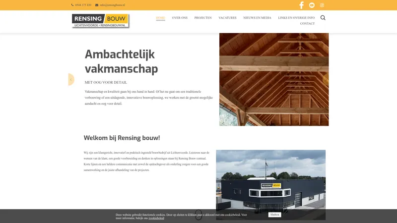 Website van Rensing Bouw B.V.