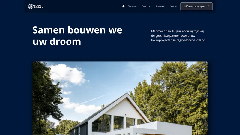 Website van RH | Bouwbedrijf Alkmaar