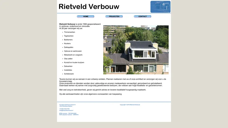 Website van Rietveld Verbouw