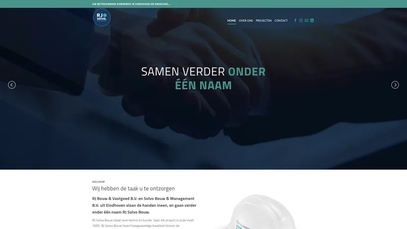 Website van RJ Solvo Bouw & Management
