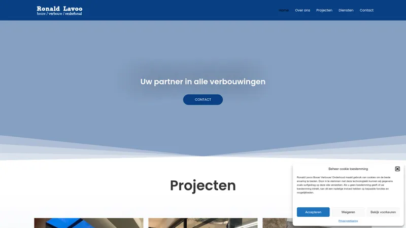 Website van Ronald Lavoo Bouw / Verbouw / Onderhoud