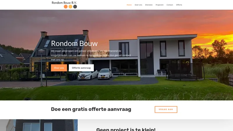 Website van Rondom Bouw Bv