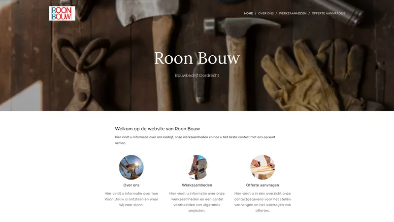 Website van Roon Bouw