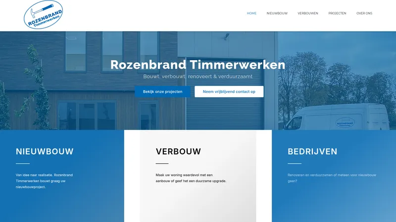 Website van Rozenbrand Timmerwerken B.V.