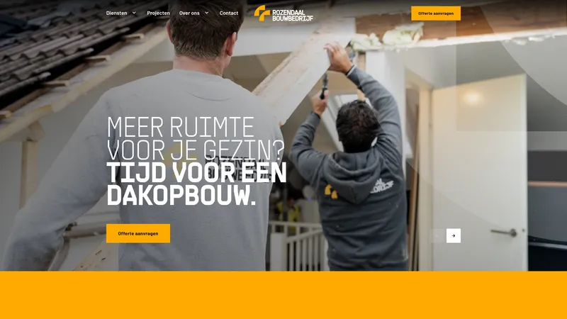 Website van Rozendaal Bouwbedrijf