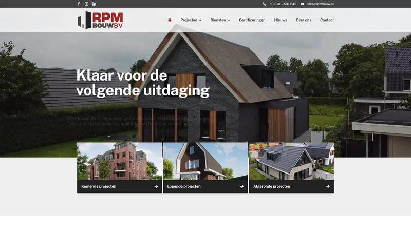 Website van RPM BOUW BV