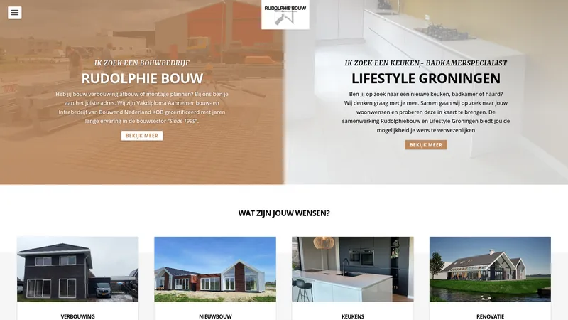 Website van Rudolphie Bouw Groningen | nieuwbouw. verbouwing. afbouw. montage. renovatie.