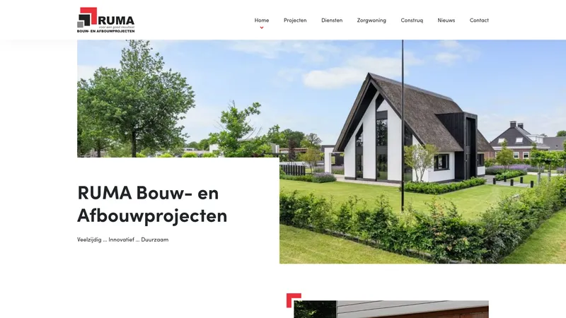 Website van Ruma Bouw- en Afbouwprojecten BV