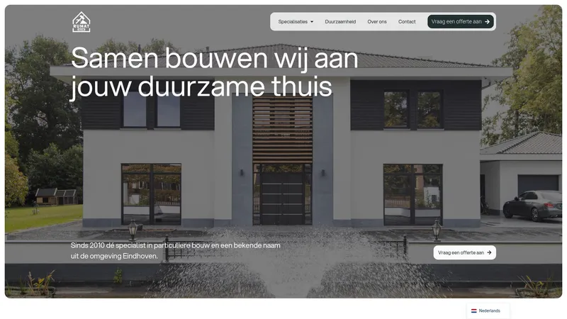 Website van Rumat Bouw B.V.