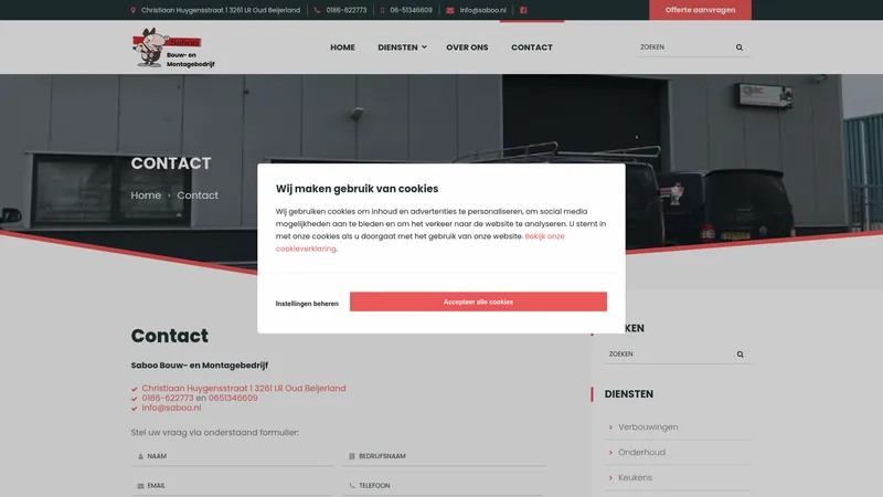 Website van Saboo Bouw