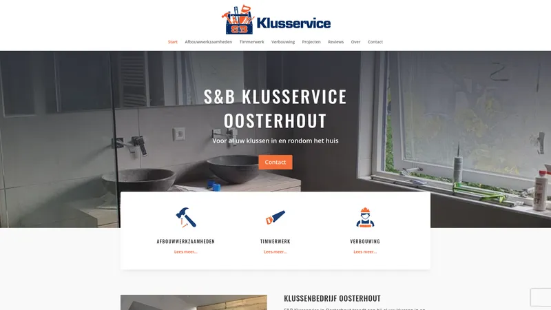 Website van SB Klusservice