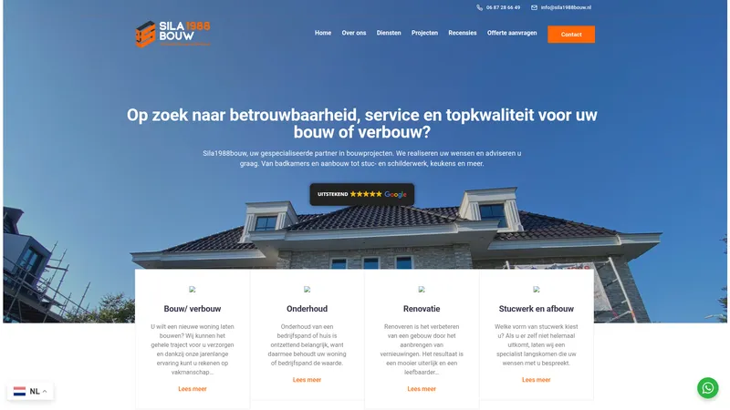 Website van Sila 1988 Bouw