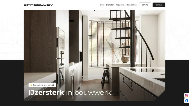 Website van Sira Bouw BV