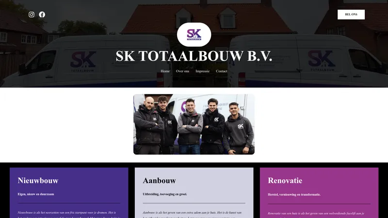 Website van SK Totaalbouw