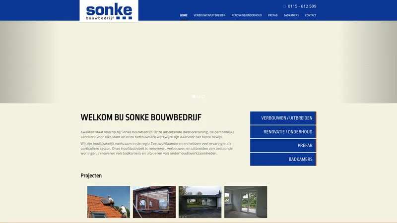 Website van Sonke Bouwbedrijf