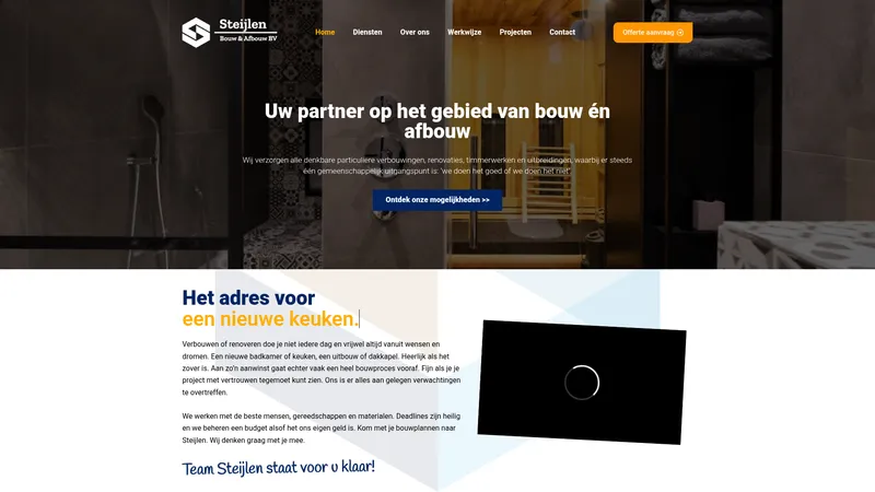 Website van Steijlen Bouw & Afbouw BV
