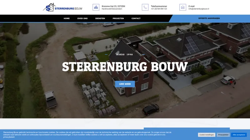 Website van Sterrenburg Bouw