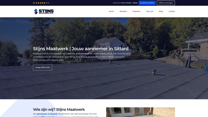Website van Stijns Maatwerk | Aannemingsbedrijf
