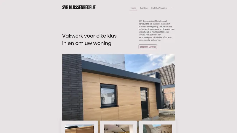 Website van SVB Klussenbedrijf