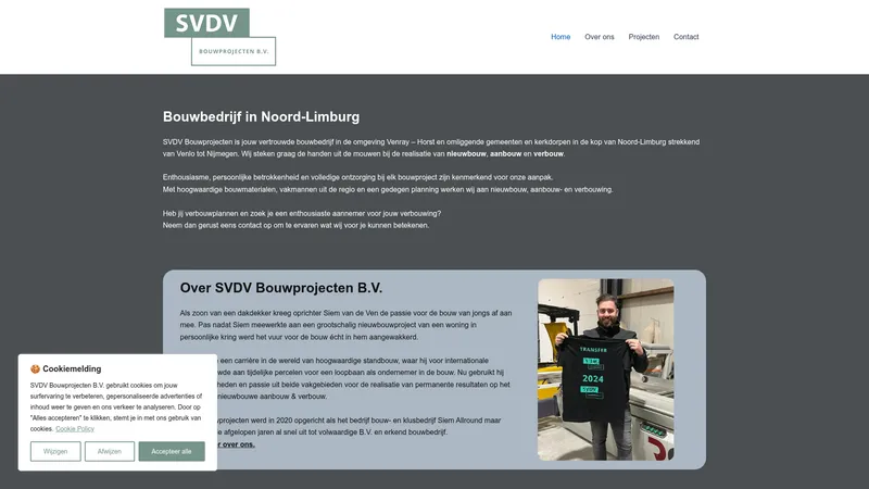 Website van SVDV Bouwprojecten | Bouwbedrijf Noord-Limburg