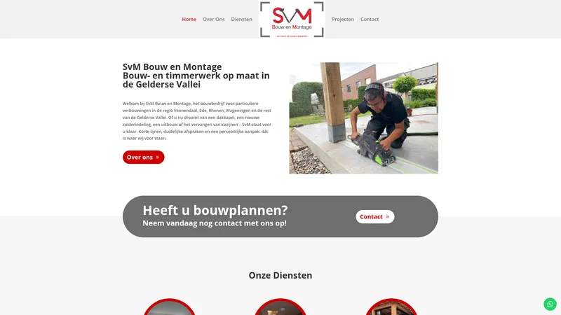 Website van SvM Bouw en Montage