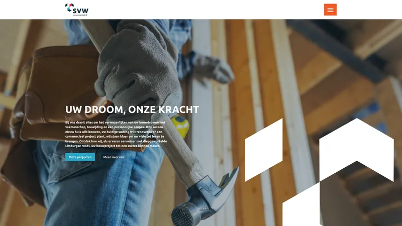 Website van SVW aannemingsbedrijf B.V.