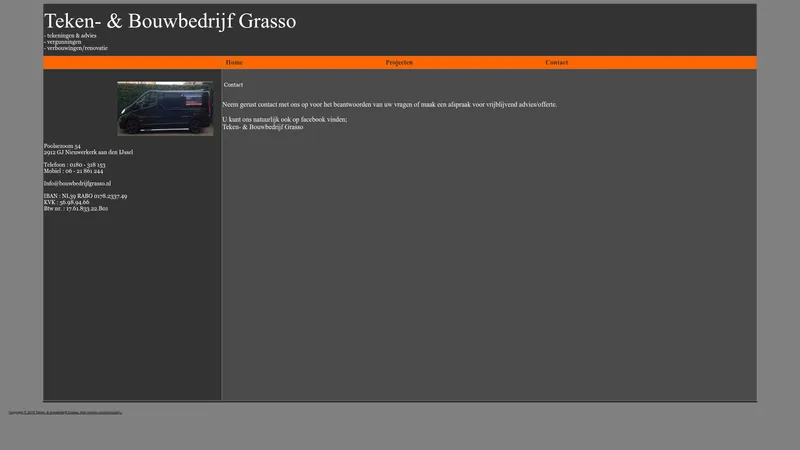 Website van Teken- & Bouwbedrijf Grasso