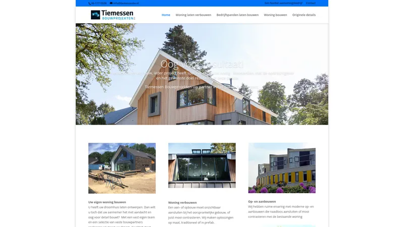 Website van Tiemessen Bouwprojekten B.V.