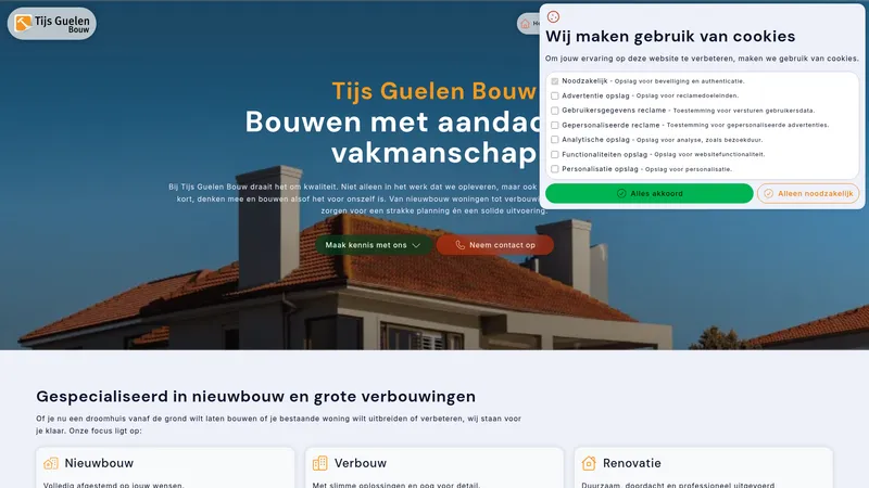 Website van Tijs Guelen Bouw