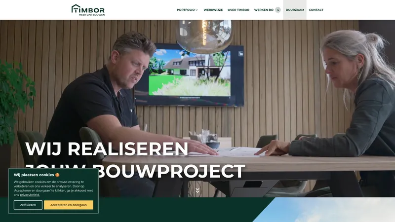 Website van TIMBOR. Meer dan bouwen
