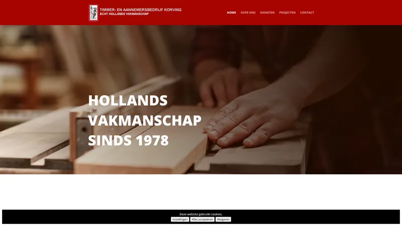 Website van Timmer- en Aannemersbedrijf Korving