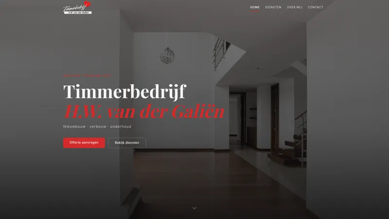 Website van Timmerbedrijf H.W. van der Galiën