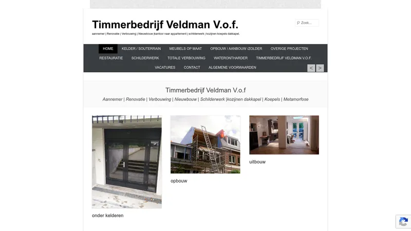 Website van timmerbedrijf veldman vof