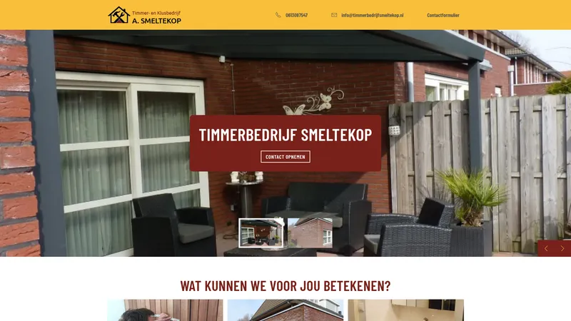 Website van timmerklusbedrijf a smeltekop