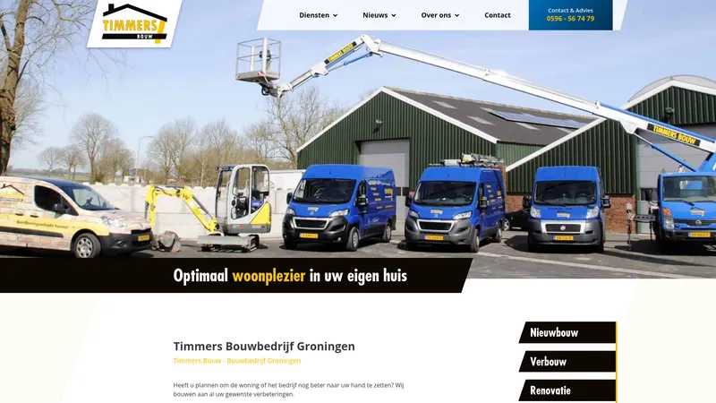 Website van Timmers Bouw B.V.