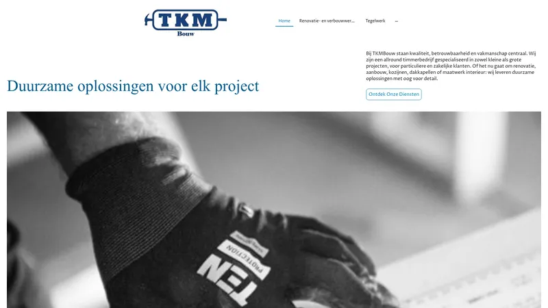 Website van TKM Bouw