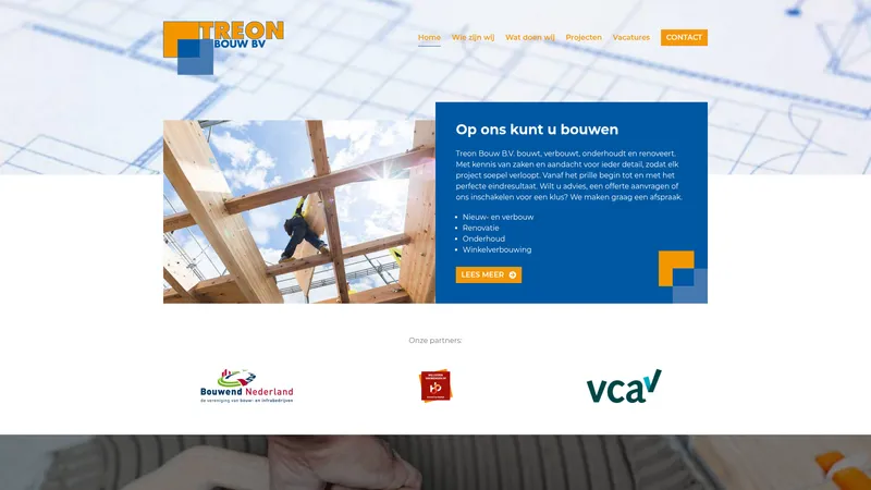 Website van Treon Bouw BV
