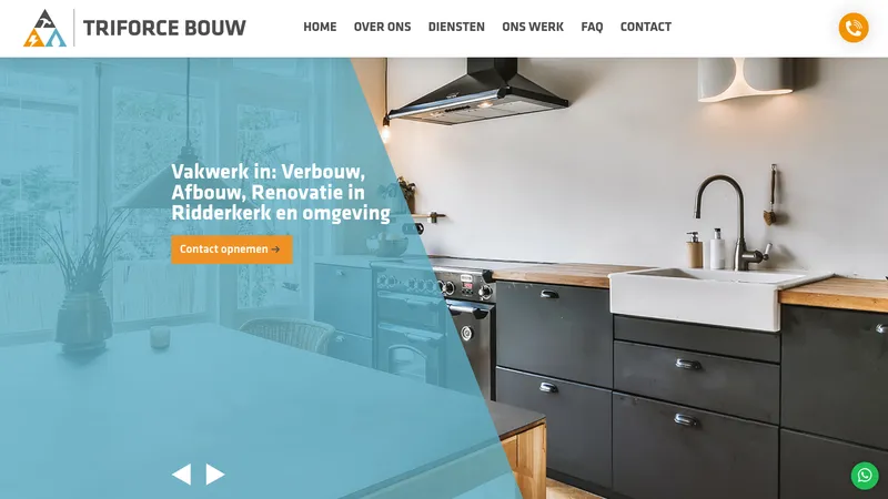 Website van Triforce Bouw