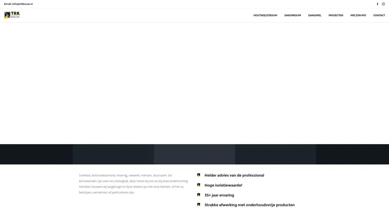 Website van TRK Bouw
